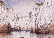 Lear, Edward The Rocks of the Narbada River at Bheraghat Jubbulpore oil on canvas